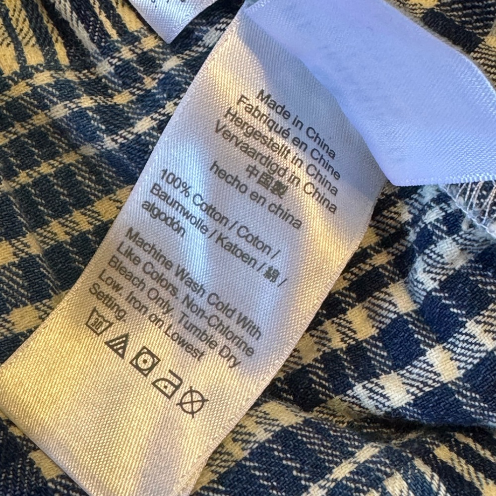 J. CREW Women's Puff Sleeve Wrap Top Indigo Patchwork Blouse 100% Cotton Size XL - Picture 15 of 16